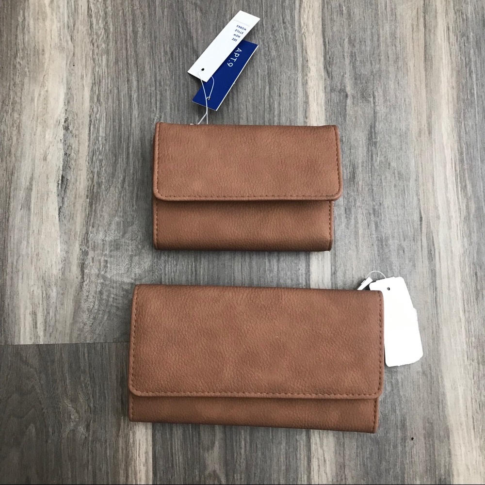 BOGO Beautiful Brown Faux Leather Wallet Bundle